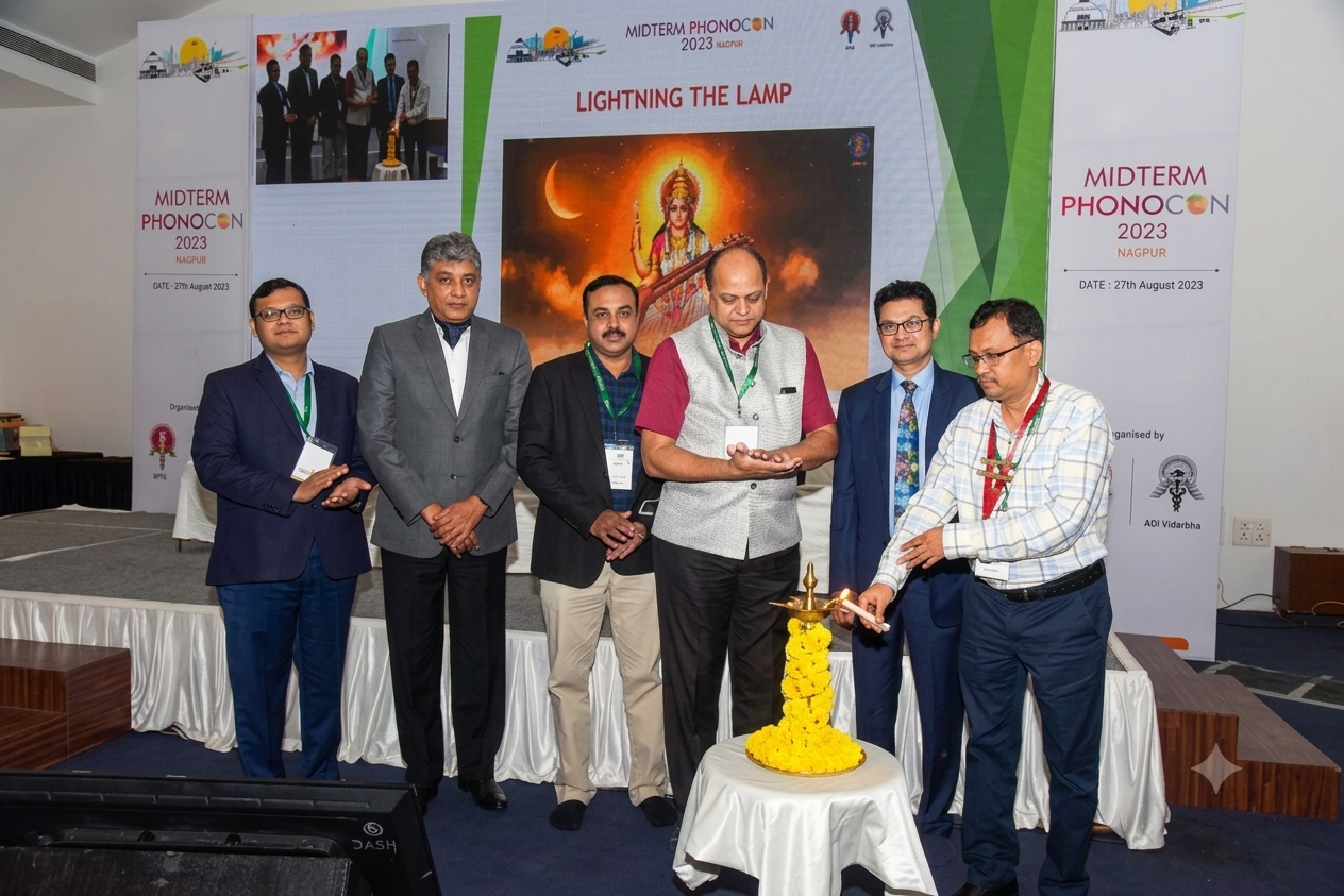 Lighting the lamp at Midterm Phonocon 2023, Nagpur